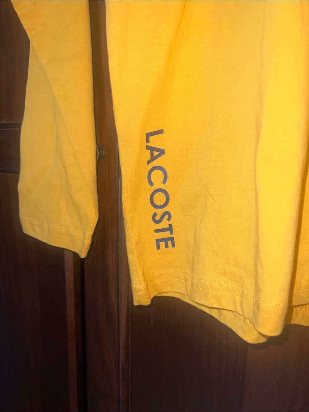 Lacoste x Polaroid Collaboration Long Sleeve Yellow T-Shirt Size 30 (XS)